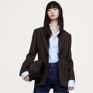 Banana Republic Boyfriend Fit Blazer in Chocolate Ganache